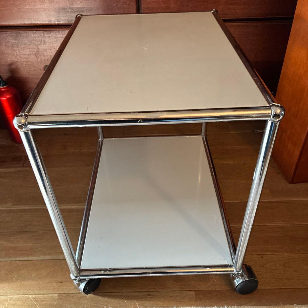 USMハラー ラック １列１段 ホワイトオープンラック キャスター付き