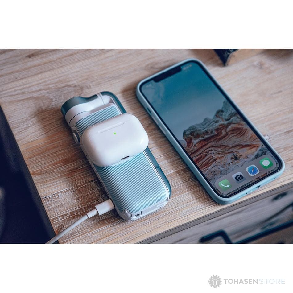 PowerVisionスマホ用3軸ジンバル、モバイルバッテリー、内蔵スタンド付き