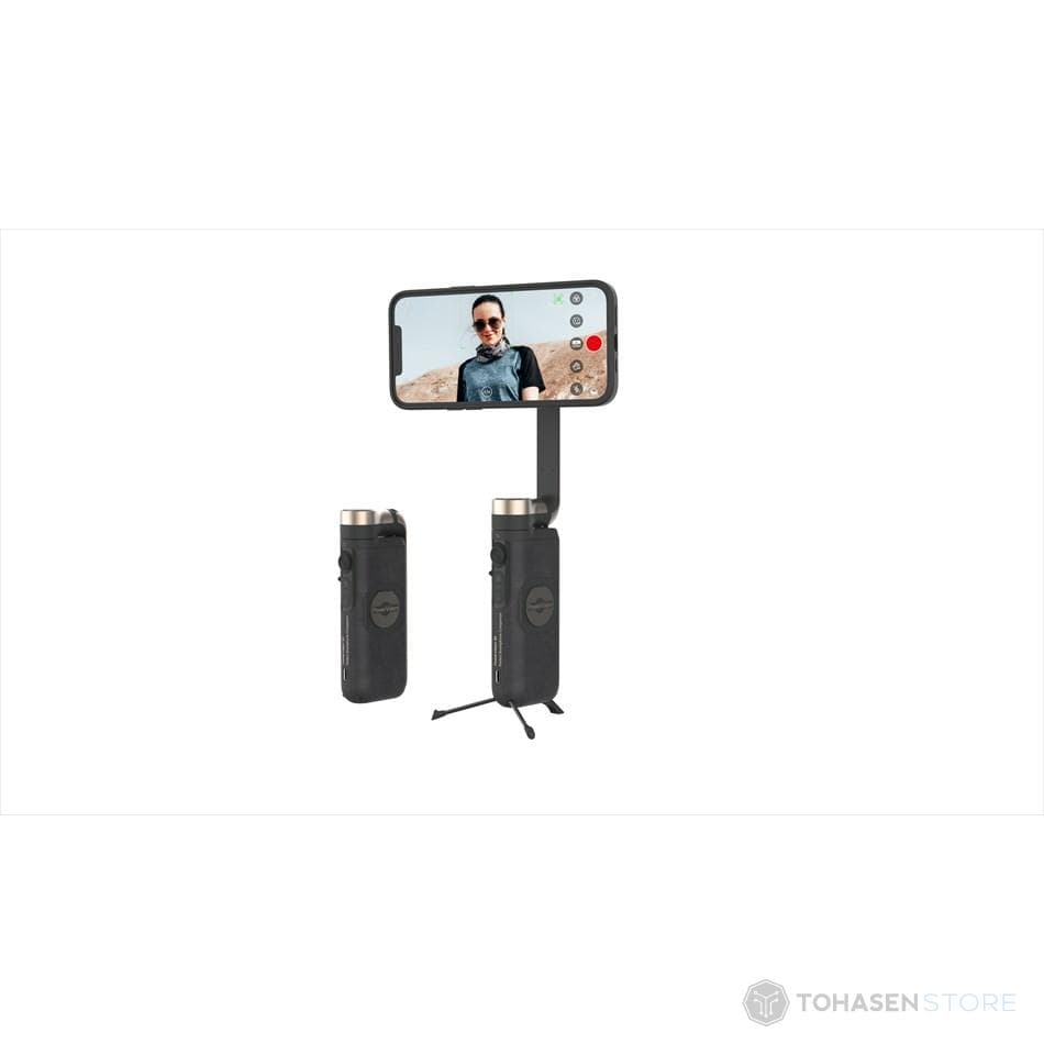 PowerVisionスマホ用3軸ジンバル、モバイルバッテリー、内蔵スタンド付き