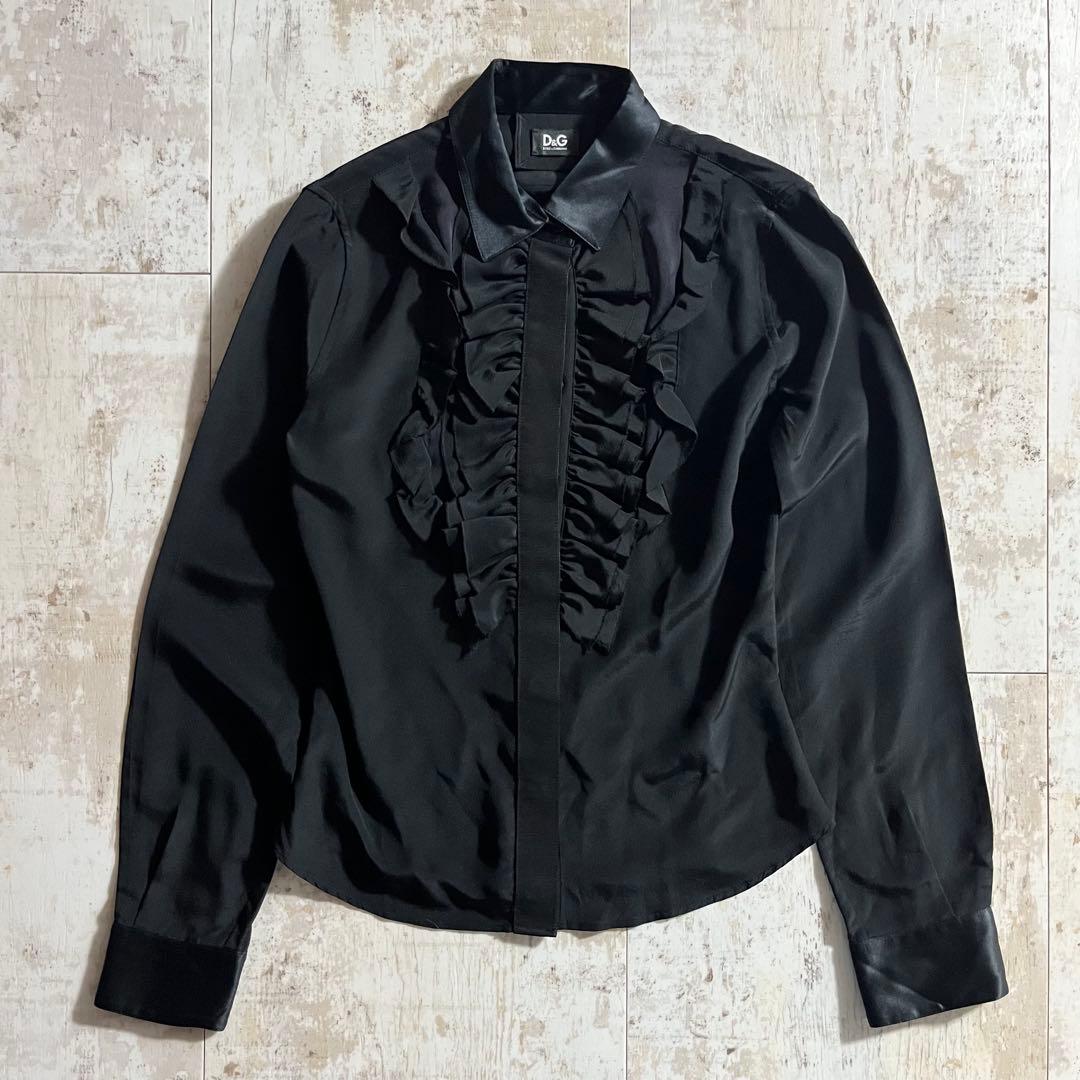 DOLCE&GABBANA ドルガバ イタリア製 フリル ドレス 長袖 シャツ