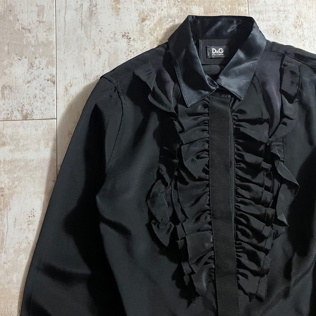 DOLCE&GABBANA ドルガバ イタリア製 フリル ドレス 長袖 シャツ