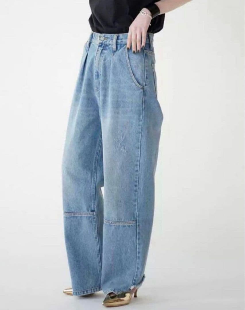 YENN(エン) ハイライズタックワイドデニム　パンツHIGH RISE