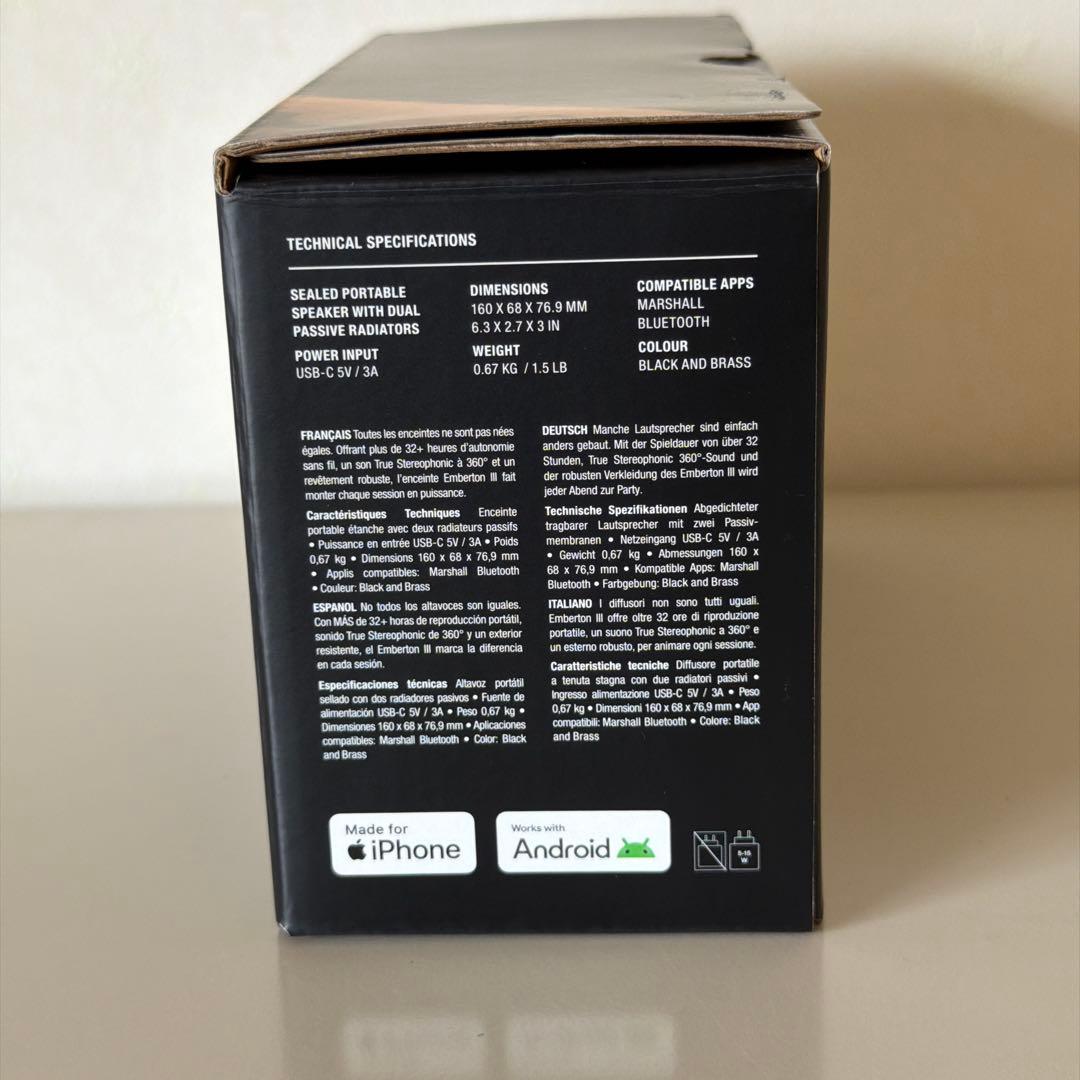 Marshall Emberton III Bluetooth スピーカー