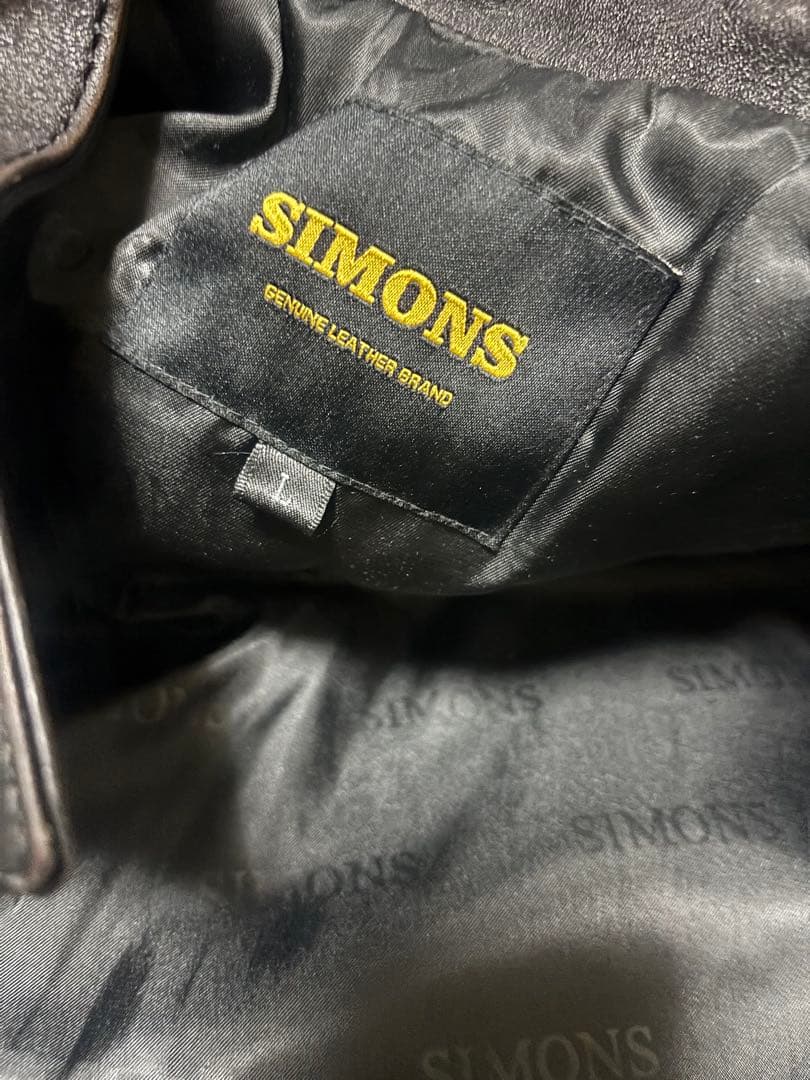 ホースレザー　SIMONS製 シモンズ　ライダース　茶芯　L タロンジップ　馬革