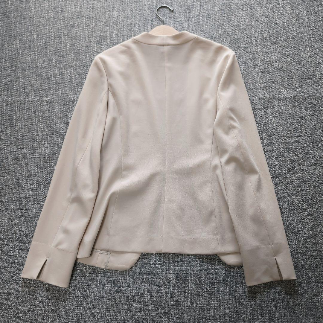 インディヴィ　春夏　UVケア　接触冷感　洗える　セットアップスーツ　アイボリー