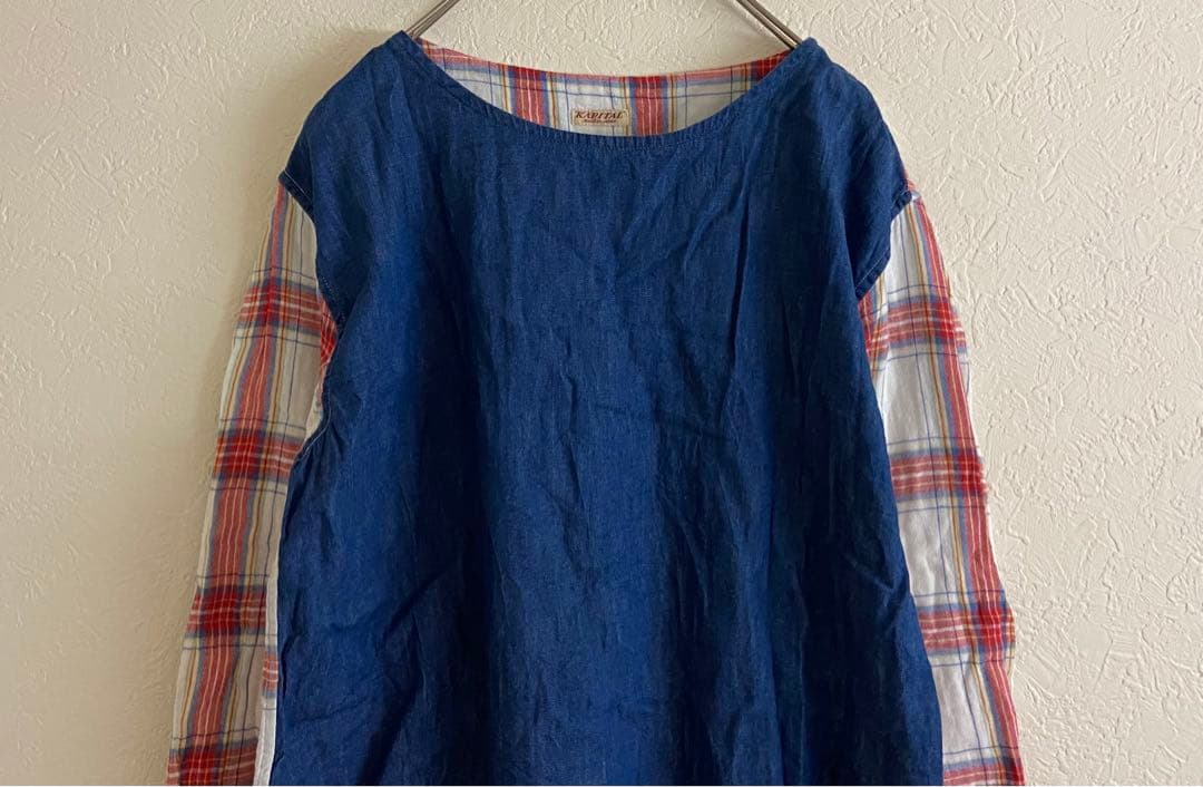 KAPITAL キャピタル チェック プルオーバー ギャザー シャツ