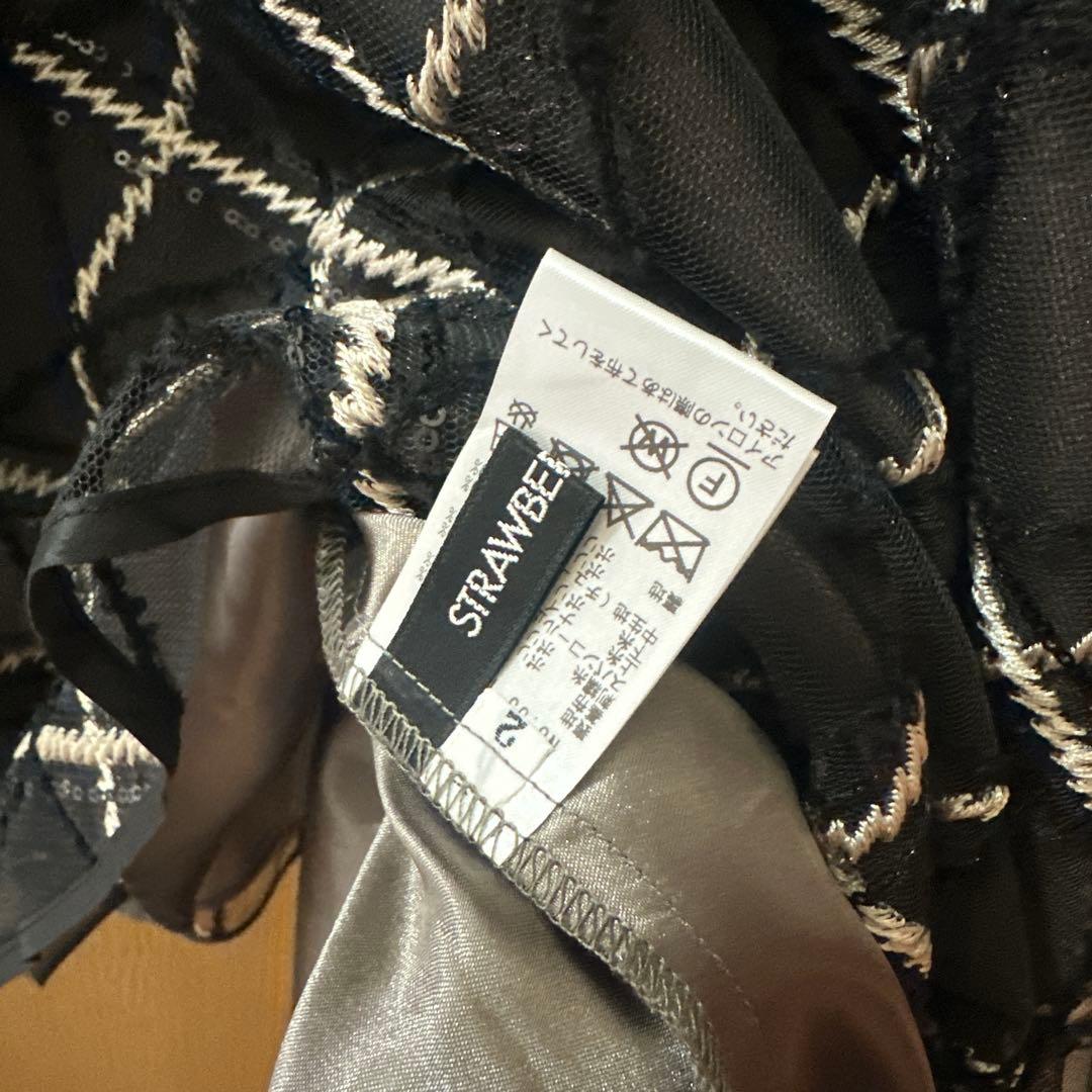 STRAWBERRY-FIELDS 刺繍チュールフレアースカート　新品