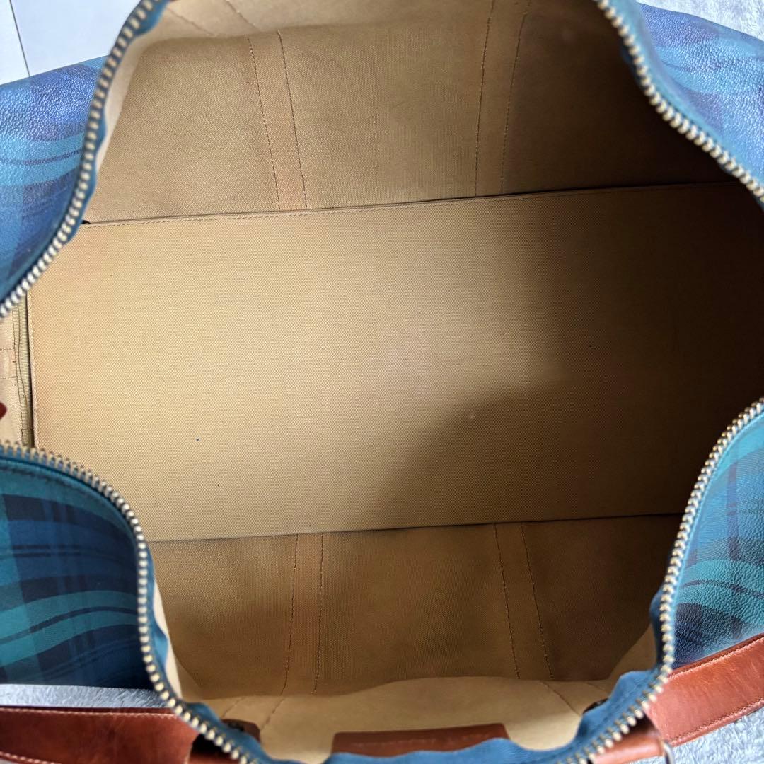 美品 ポロラルフローレン ブラックウォッチ 2WAY ボストンバッグ グリーン