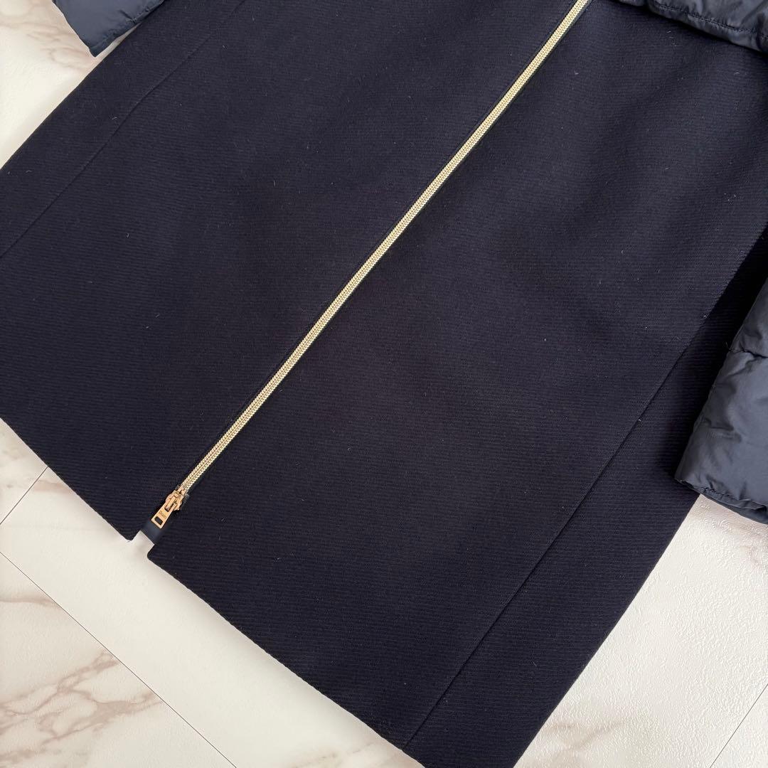 美品◆HERNO 大きいサイズ42 切り替え ダウンコート 2way 金釦