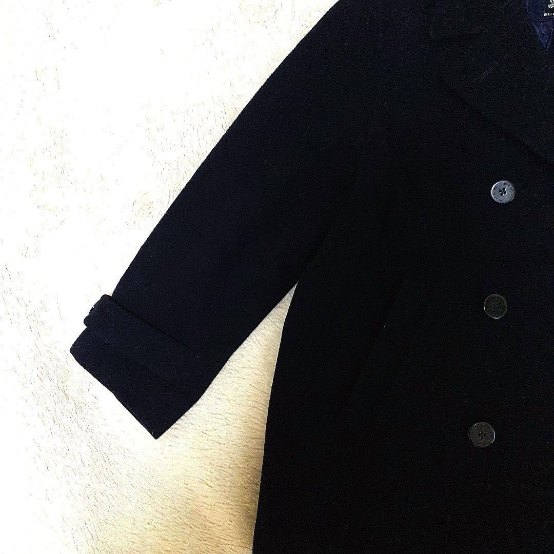 BURBERRYブラック ダブルブレスト ウールコート 150cmA