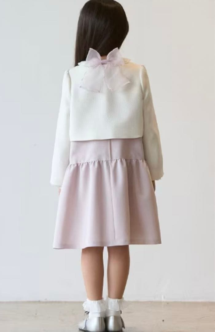 プティマイン（petit main）長袖OP+スカラップジャケットセット110