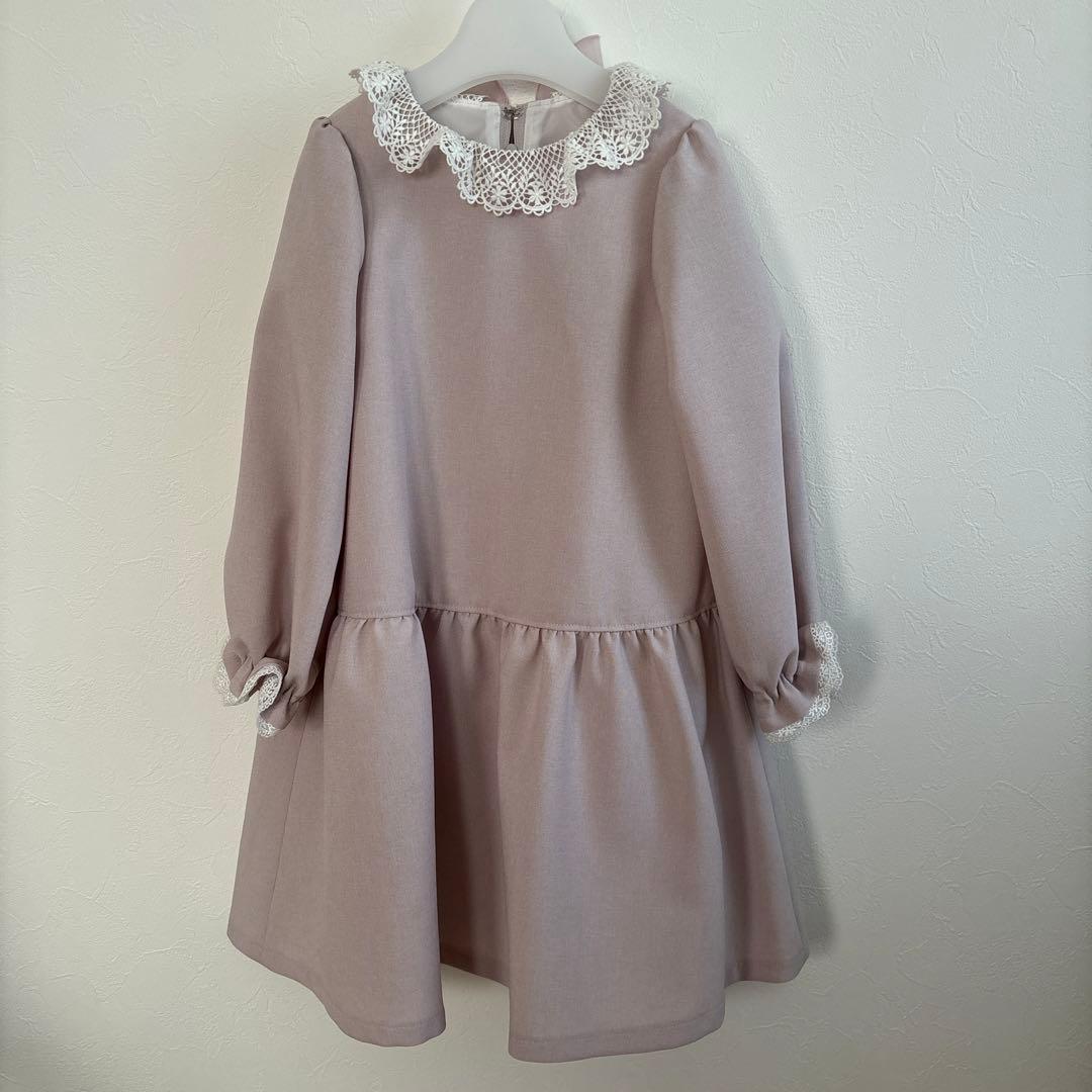 プティマイン（petit main）長袖OP+スカラップジャケットセット110