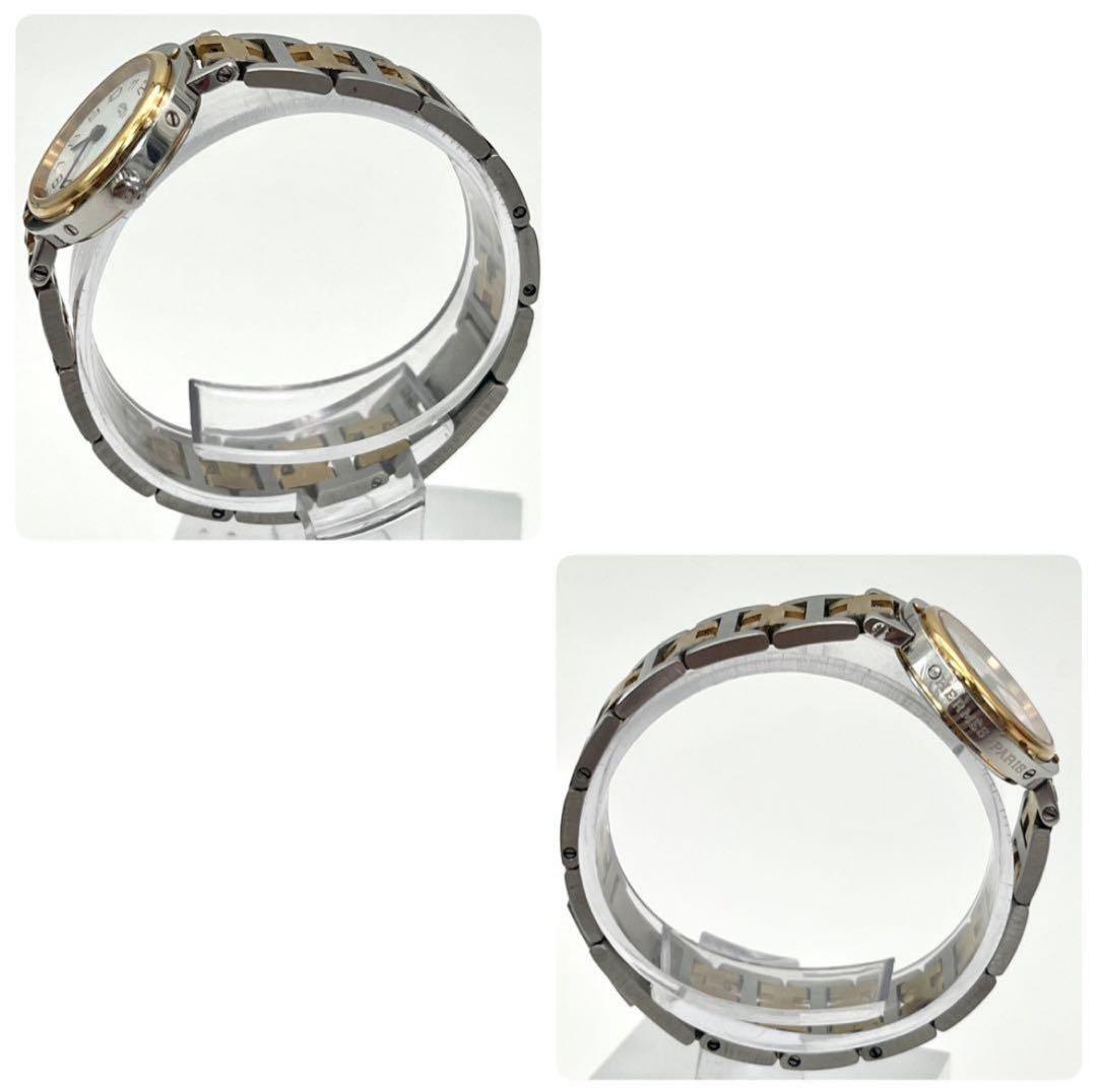 HERMES クォーツ 腕時計 クリッパー　白文字盤