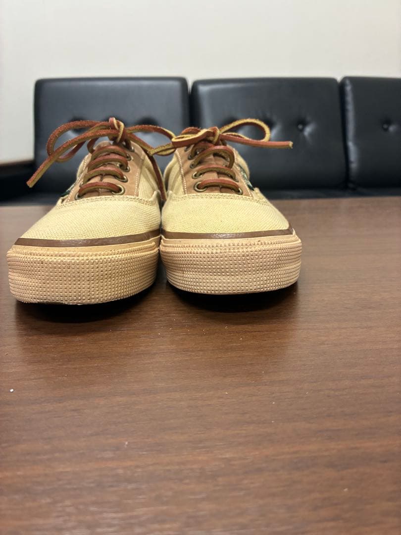 レア商品　パラブーツ　デカタグ　ベージュ キャンバス スニーカー