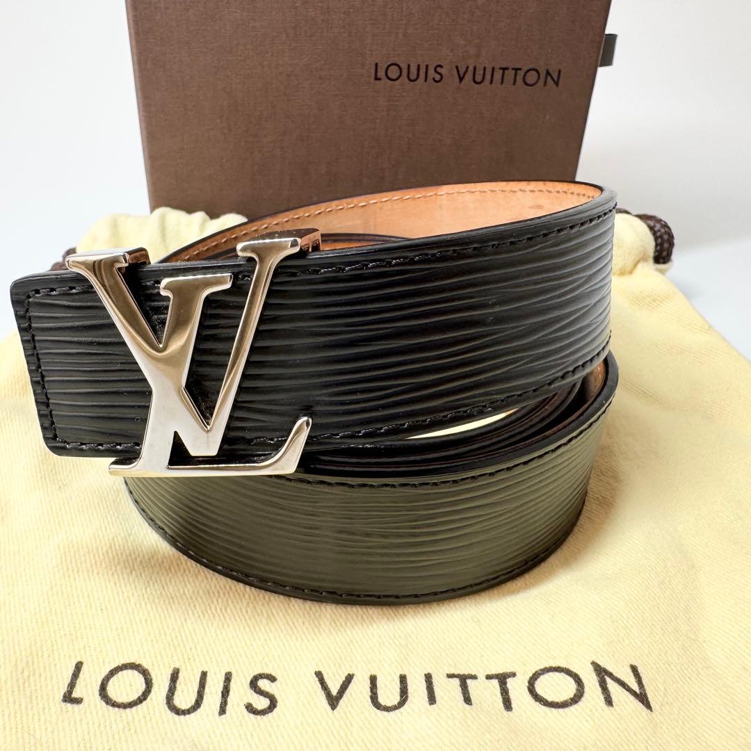 【極美品】ルイヴィトン サンチュール LV　イニシャル　エピ レザー ブラック
