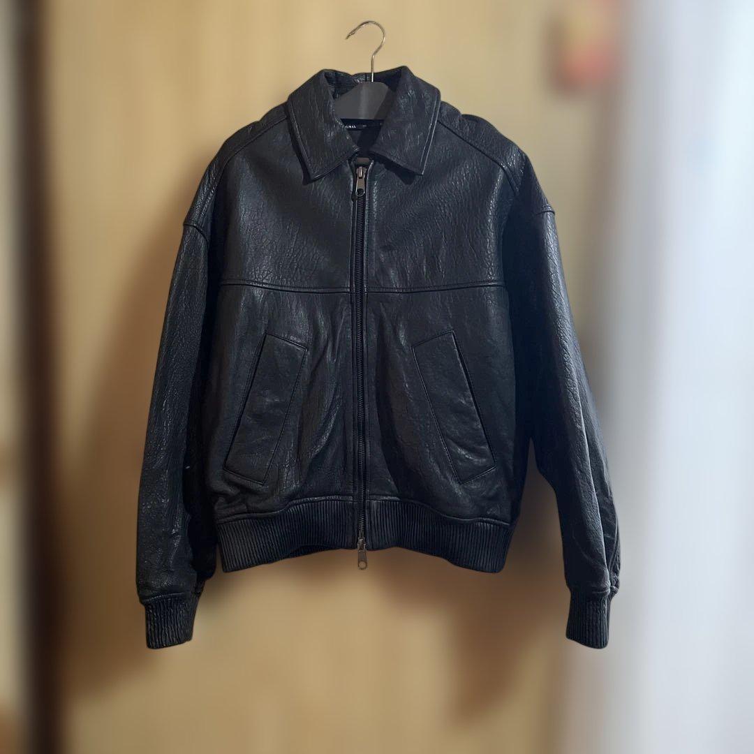 エンボス　レザージャケット ZARA 本革　羊革　短丈