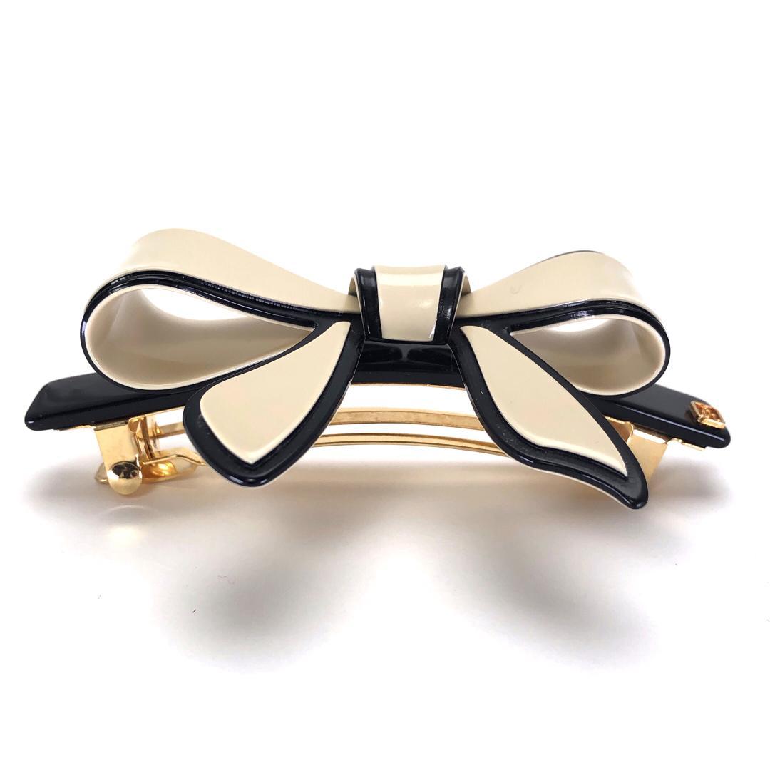 【美品】アレクサンドルドゥパリ／ベーシックリセ リボンモチーフ バレッタ