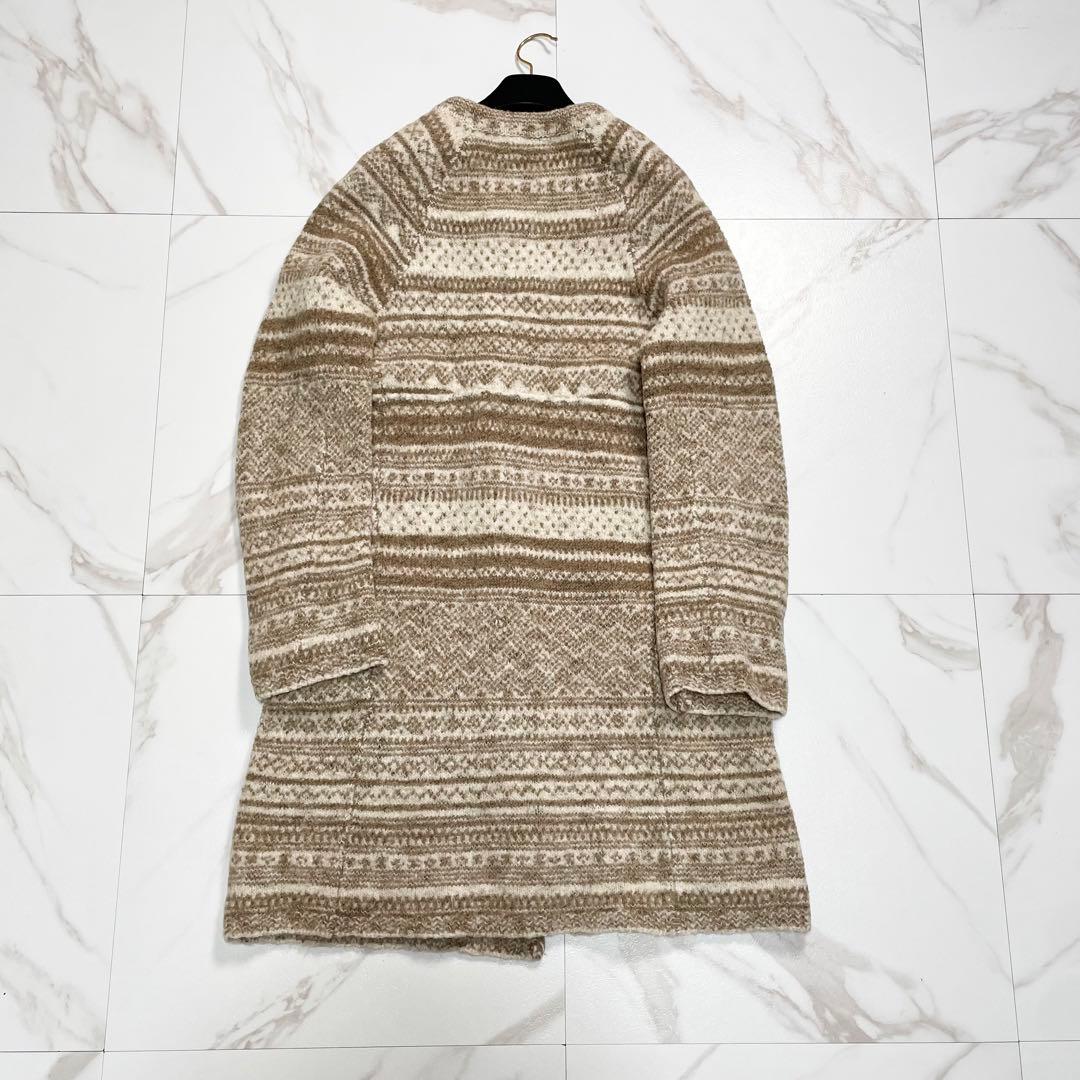 45R 圧縮 ノーカラーニットコート アルパカ hand graded 1