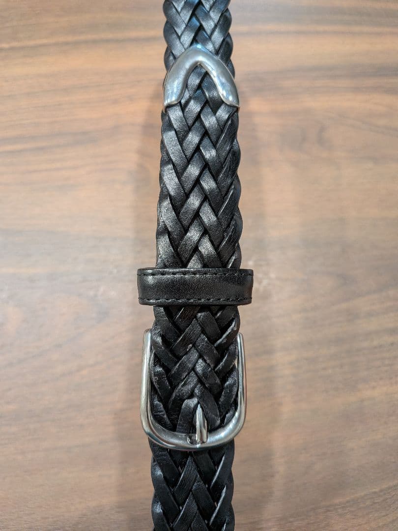 Saddler's サドラーズ ベルト メッシュ 幅3cm カーフ レザー 黒