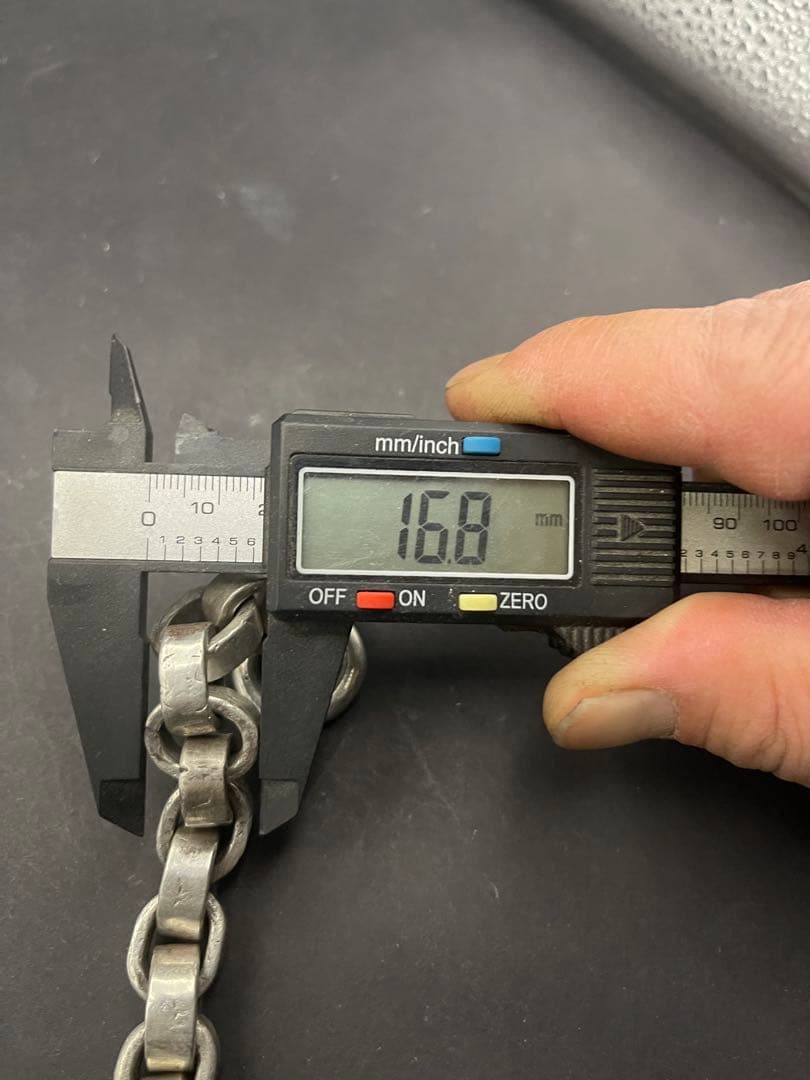 超極太　鍛造仕上げ　シルバー925 ペーパーチェーンブレスレット Tバー