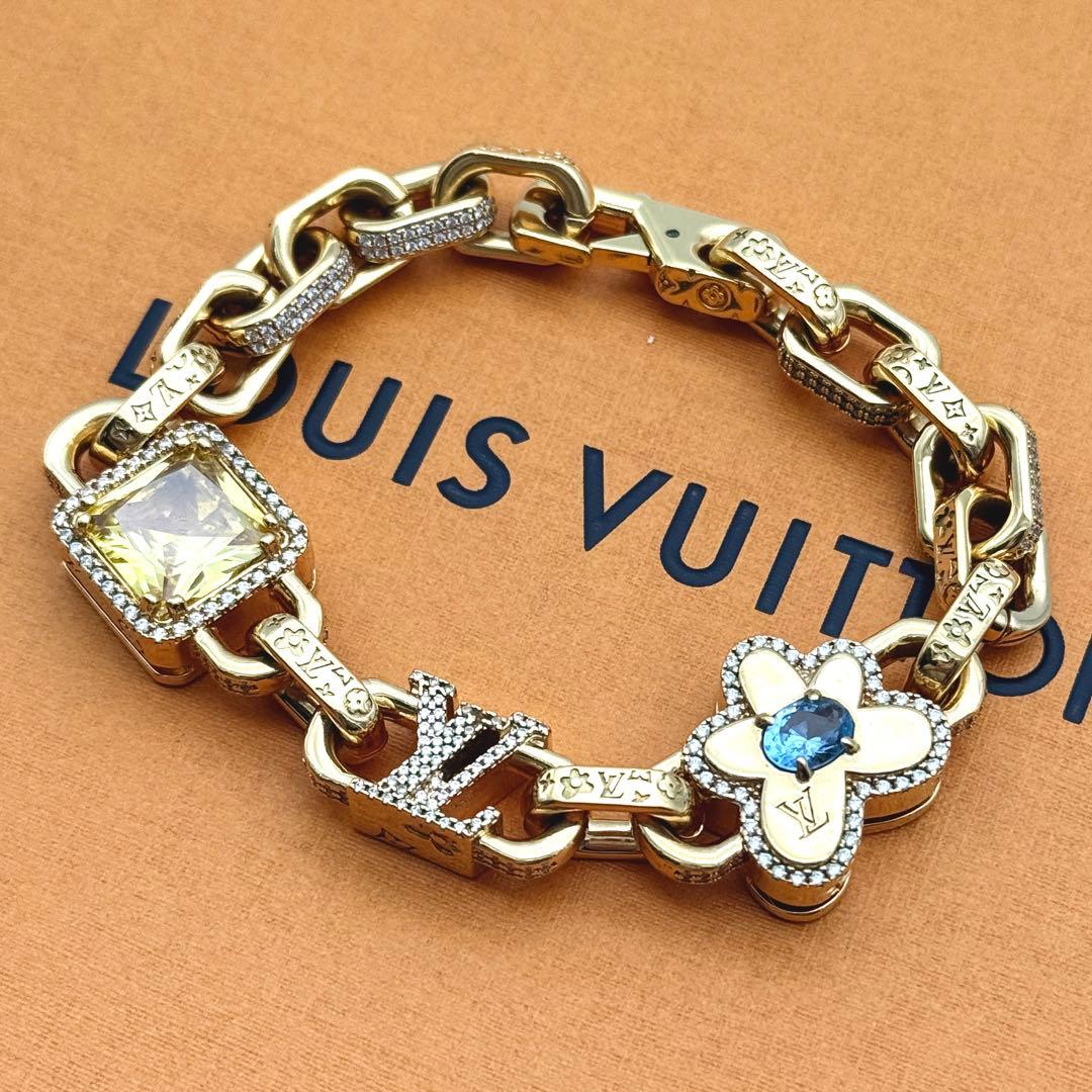 美品 ルイヴィトン パラダイス ストーン ブレスレット モノグラム LV 金