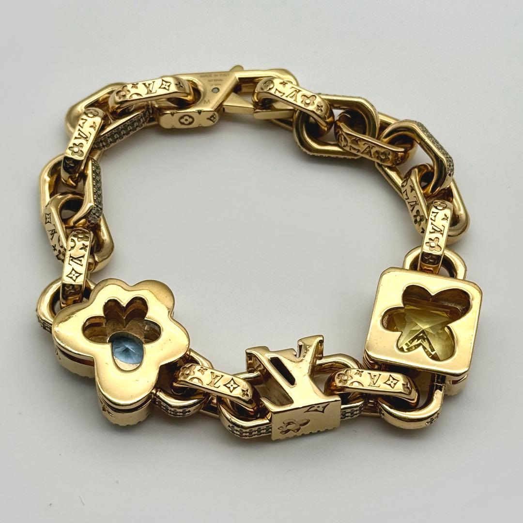 美品 ルイヴィトン パラダイス ストーン ブレスレット モノグラム LV 金