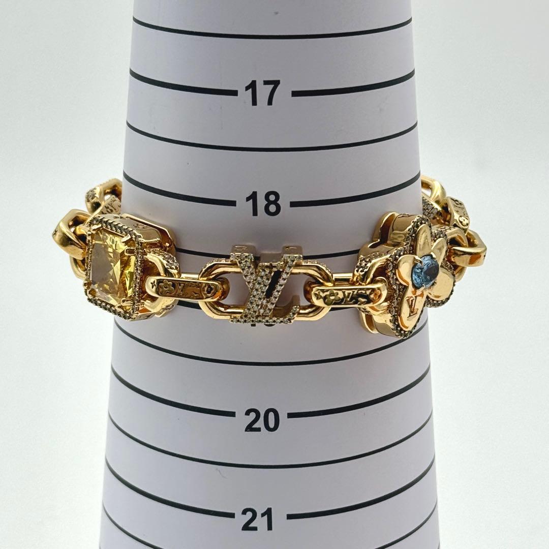 美品 ルイヴィトン パラダイス ストーン ブレスレット モノグラム LV 金