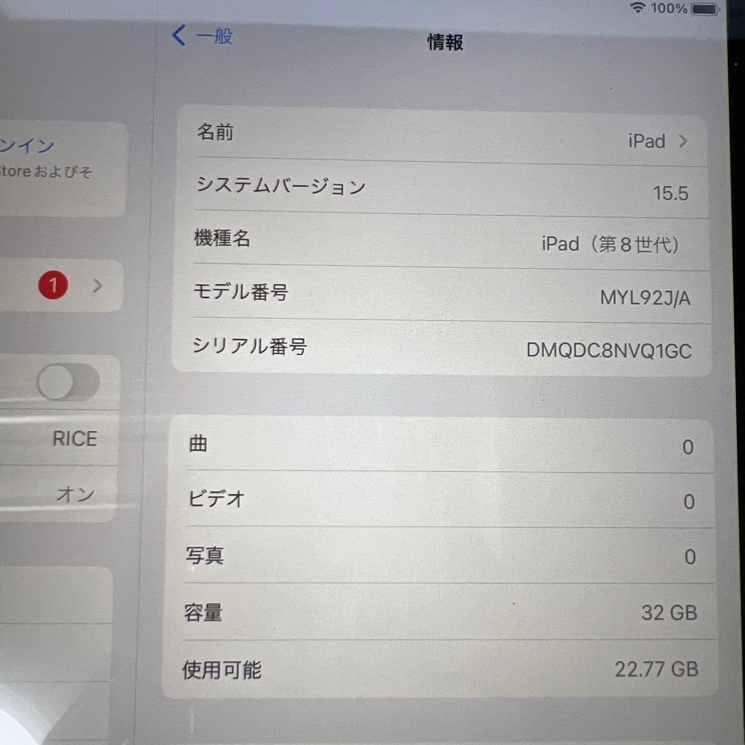 iPad 第8世代 32 GB WiFi ジャンク扱い