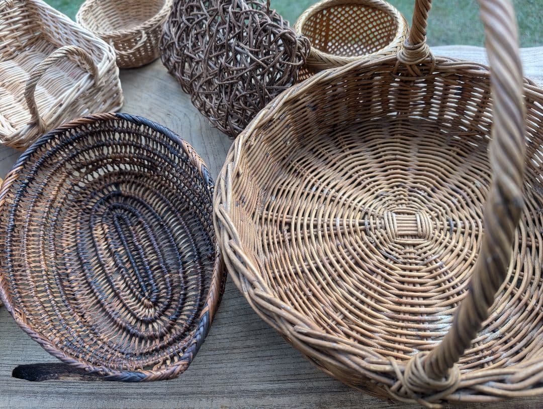 籐製 竹製 バスケットセット　複数点