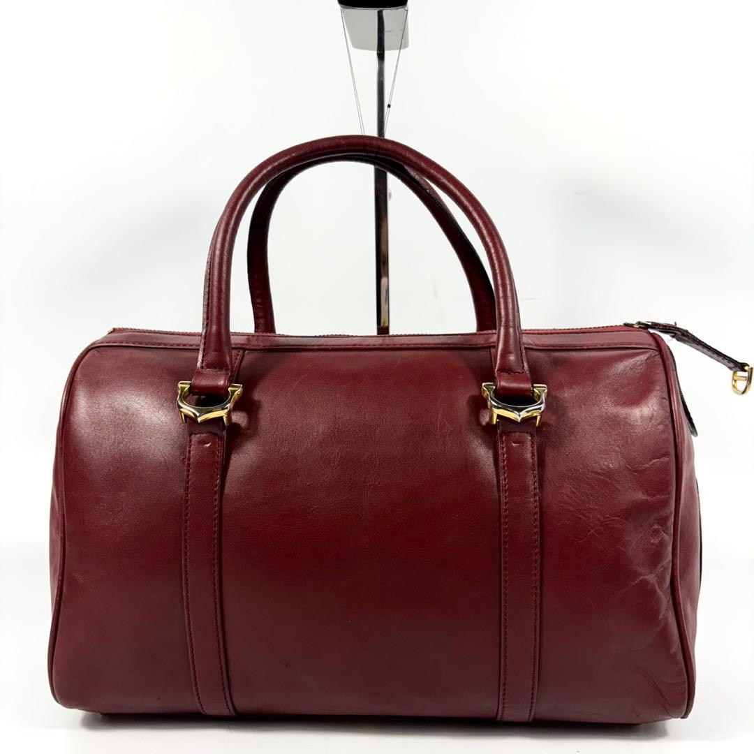 ✨美品✨カルティエ ミニボストン マストライン 本革 ゴールド金具 ボルドー