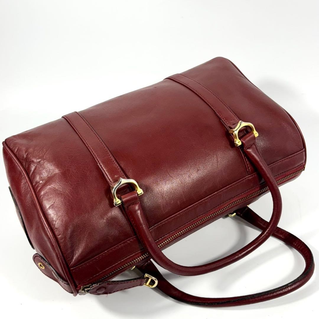 ✨美品✨カルティエ ミニボストン マストライン 本革 ゴールド金具 ボルドー