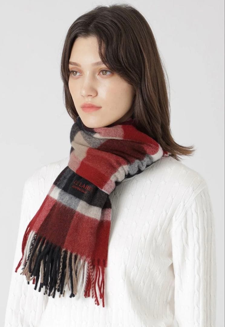 【カシミヤ100%！】【未使用品！】BLUE LABELウォッシャブルマフラー