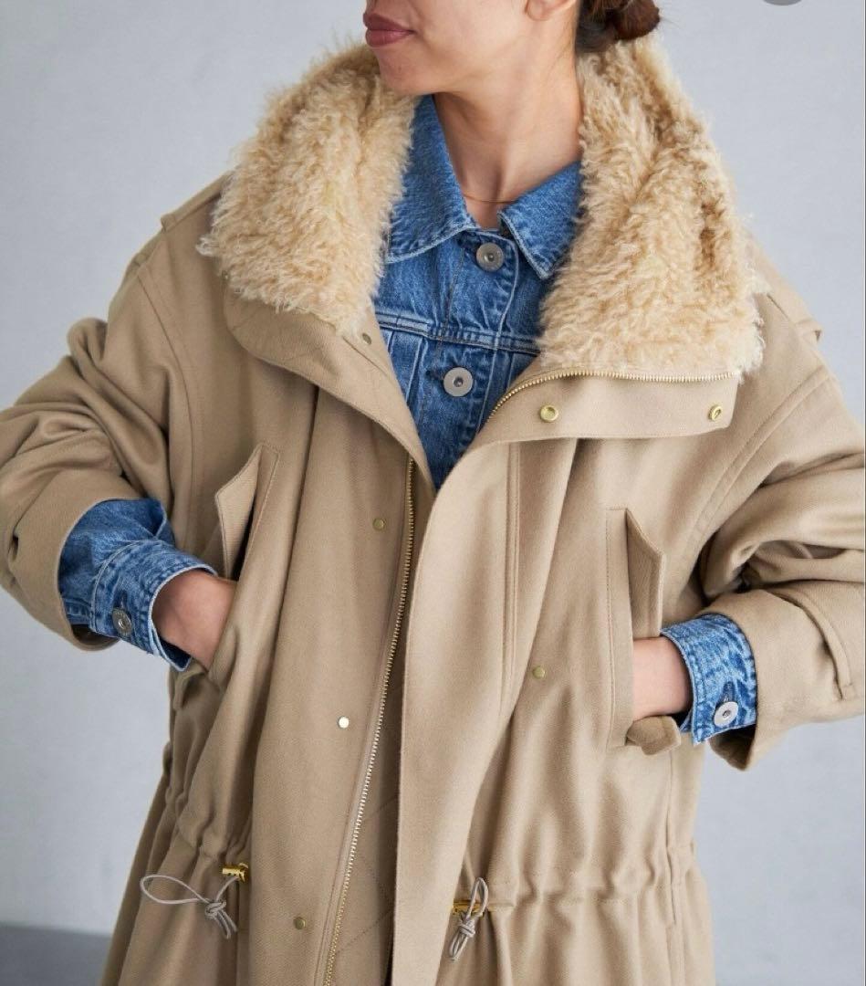 【タグ付新品】IENA24AW定価72,600円ウールモッズコートベージュ38