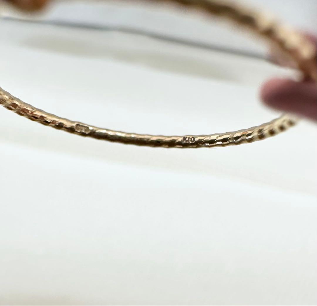 シエナロゼ K10 一粒ダイヤモンド ワイヤーリング