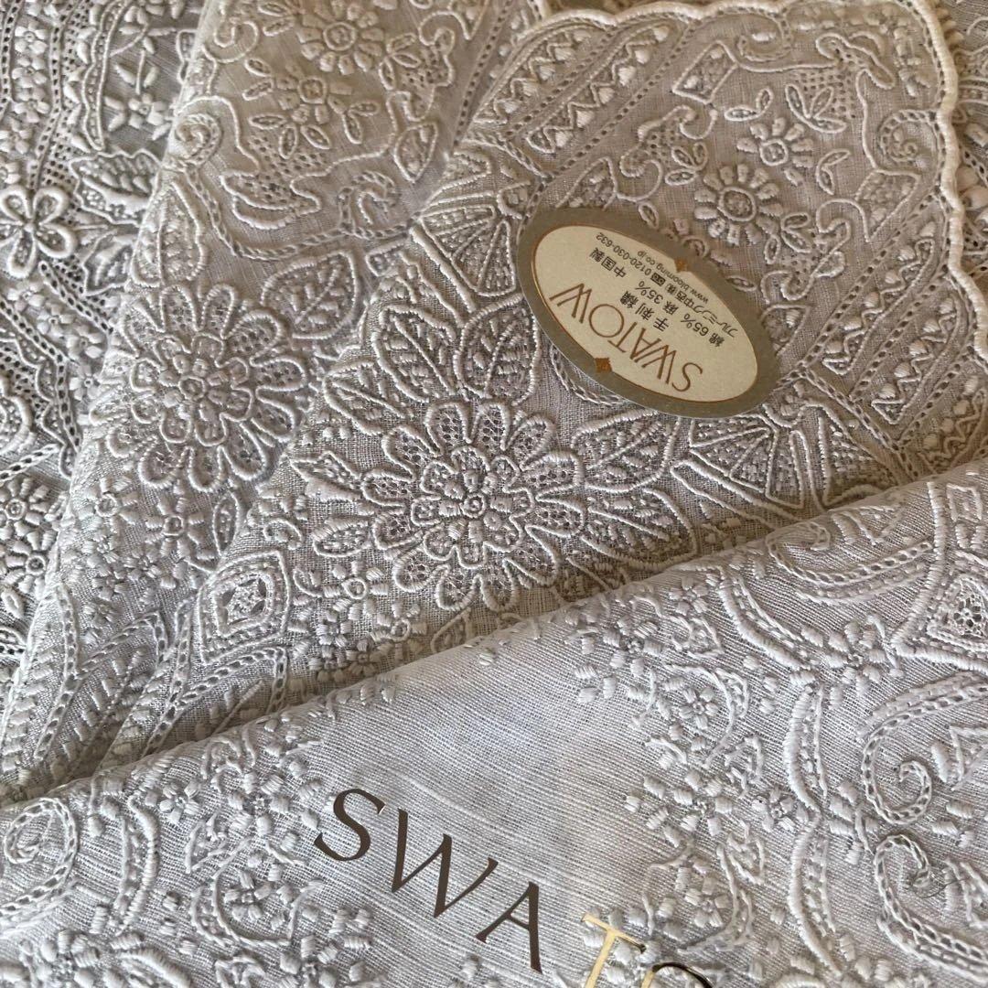 最高級　刺繍ハンカチ　スワトウSWATOW 最高級と言われるハンカチ3枚入り