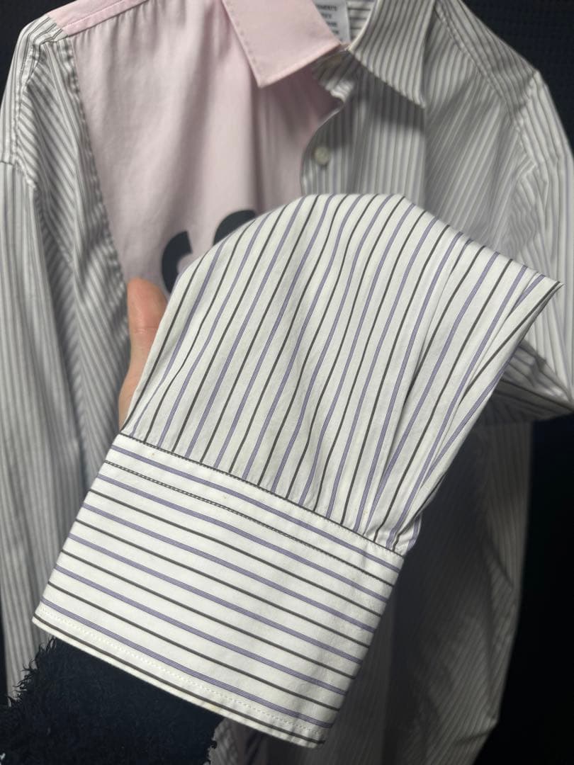 VETEMENTS ヴェトモン カットアップ ロゴシャツ ストライプシャツ S