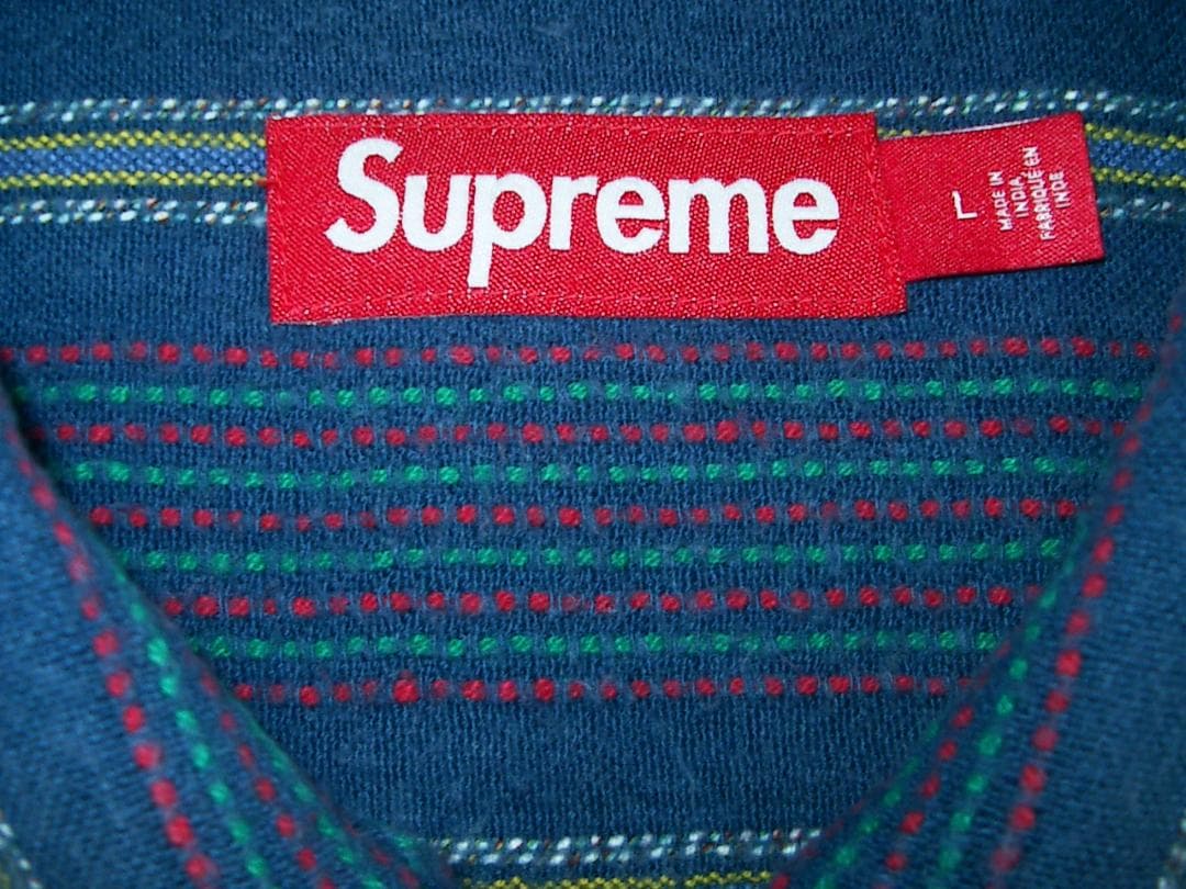 Lサイズ 24aw Supreme Woven Stripe Shirt