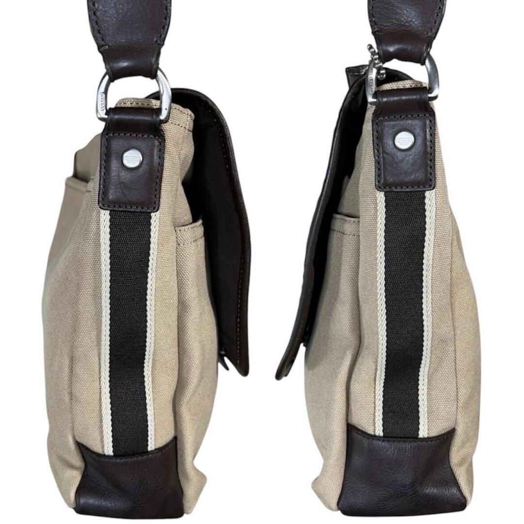 【COACH】メッセンジャー バッグ/ショルダーバッグ レザー×キャンバス地