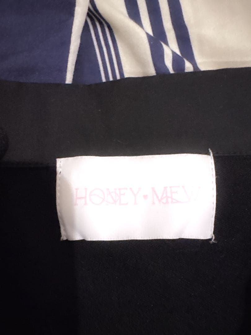 ハニーミュウcheckアンサンブルロングスリーブワンピース フリーサイズ