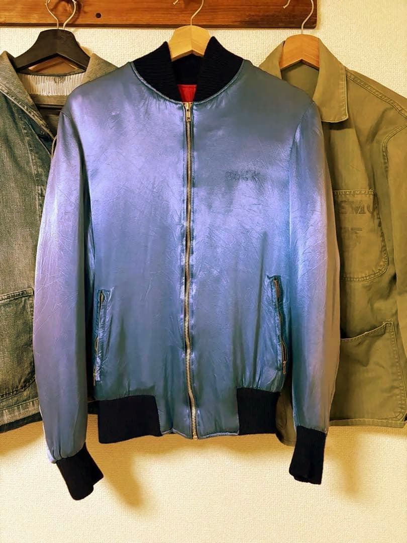 ト*読様 70s ジャーマニー スーベニアジャケットフェード ナス紺 茄子紺 ス