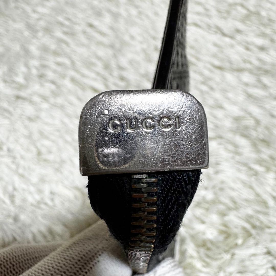 グッチ ディアマンテ 型押し ケース キーリング付き　レザー　ブラック