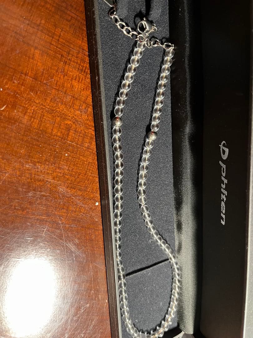 交渉可 Phiten クリスタルネックレス 水晶 40-45cm