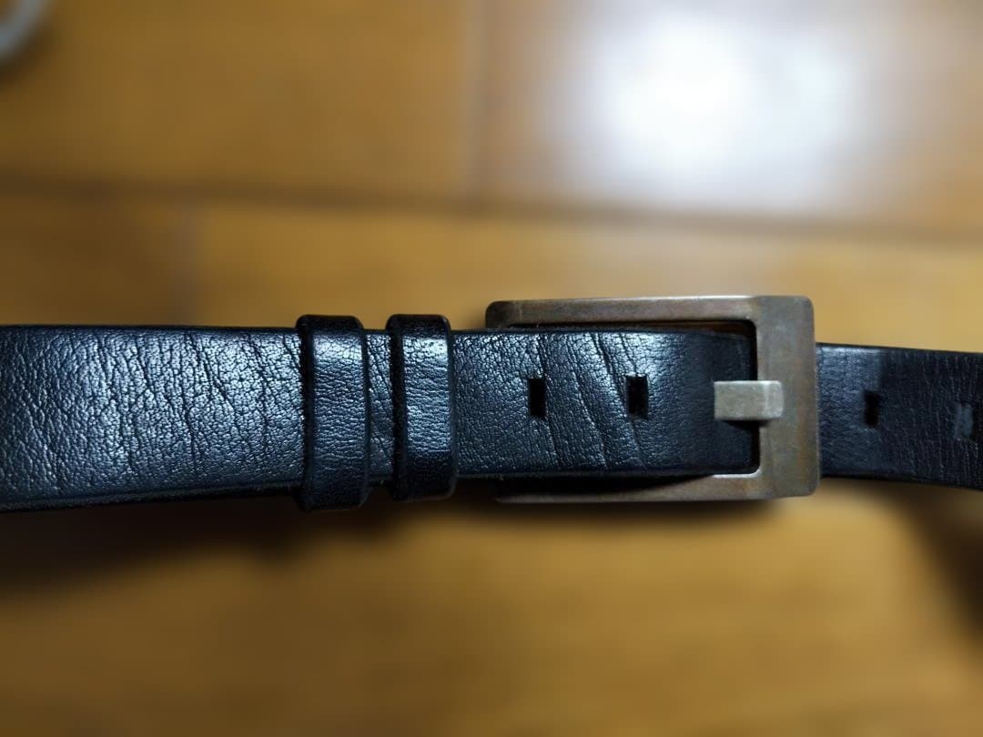 黒レザー ベルト メタルバックル アタッチメント