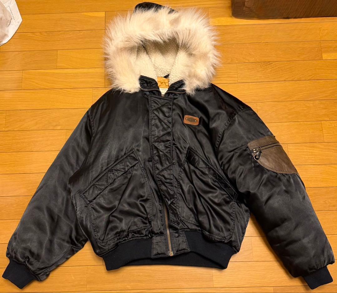 ファー付きフード ダウンジャケット　y2k 短丈