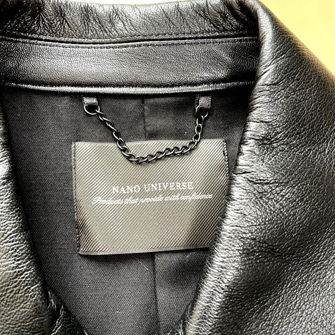 NANO UNIVERSE ナノユニバース レザー カーコート ジャケット 本革