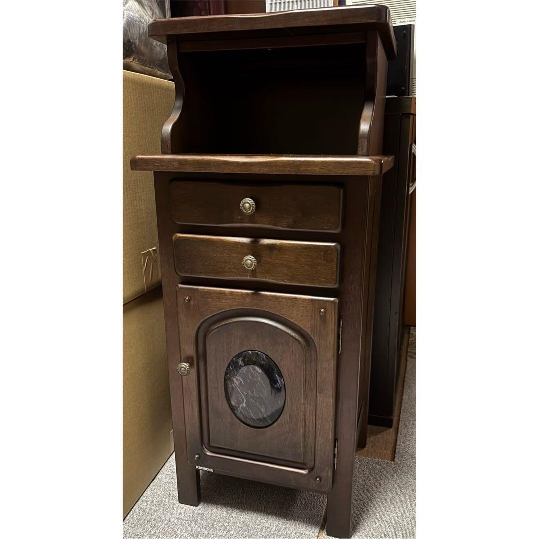 カリモク家具　電話台　ダークブラウン