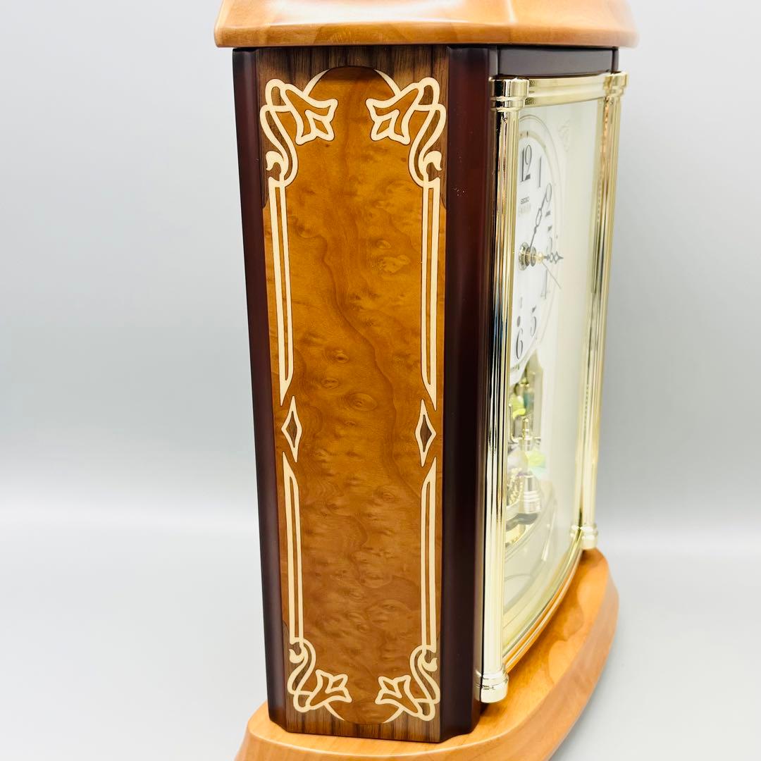 ［高級］SEIKO CLOCK EMBLEM 置き時計　HW595B 象嵌
