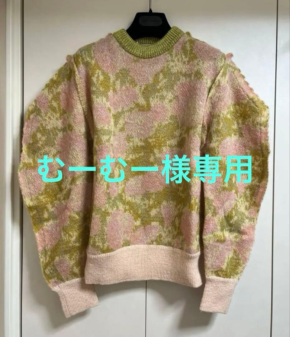 TOGA コラボ花柄ニットセーター ピンクとグリーン