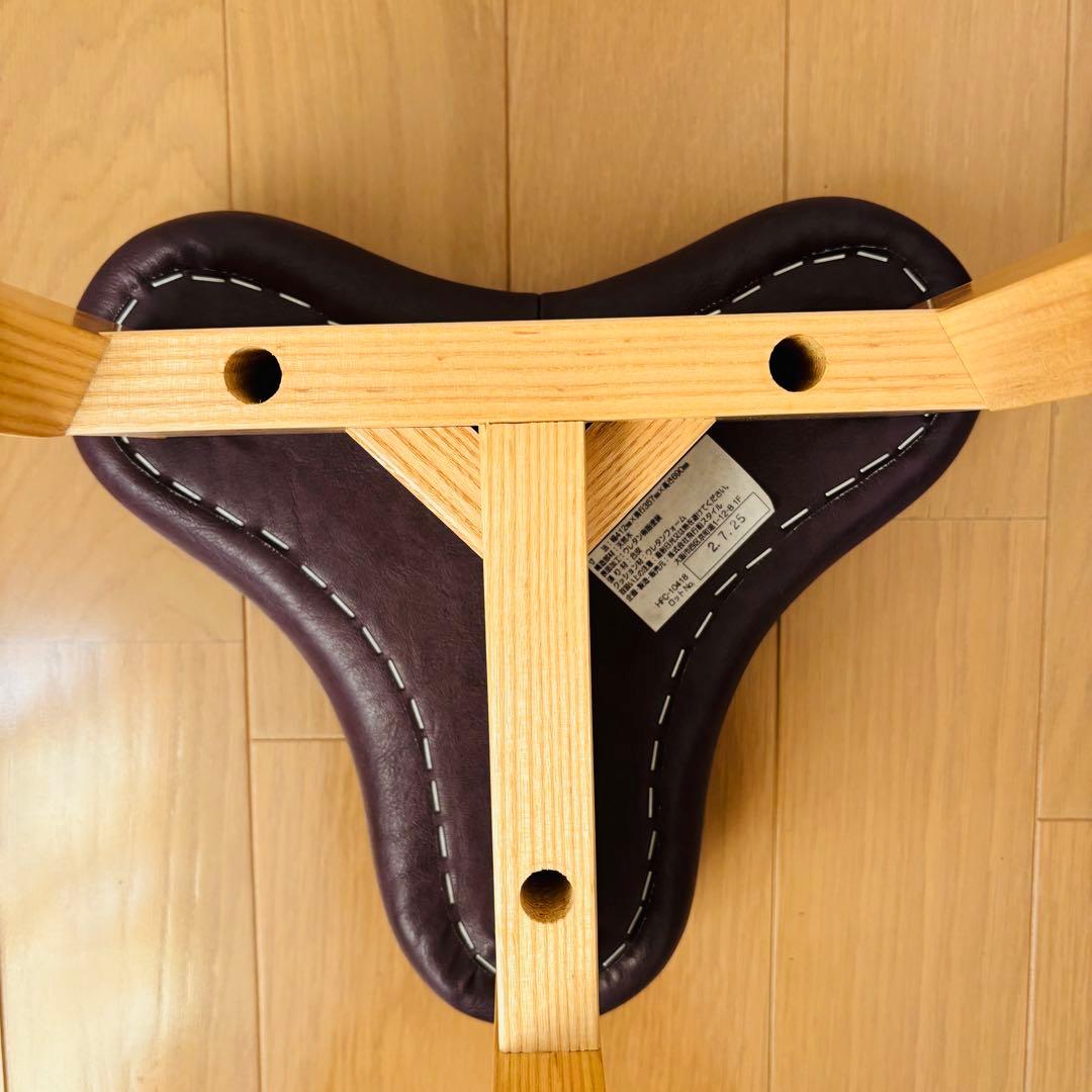 美品 飛行船スタイル マタ美 キッチンスツール ナチュラル パープル 椅子