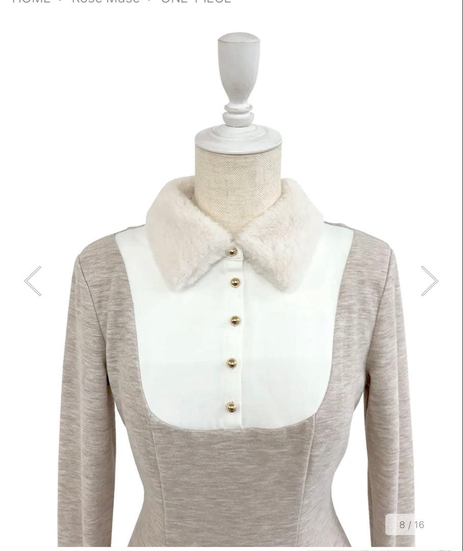 RoséMuse ロゼミューズ Knit sew pleated op M